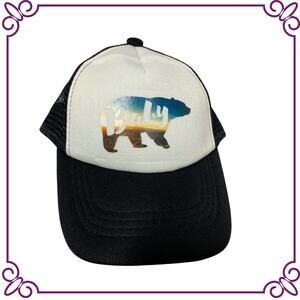 One Baby Trucker Hat California Bear Sunset Background in Image NEW